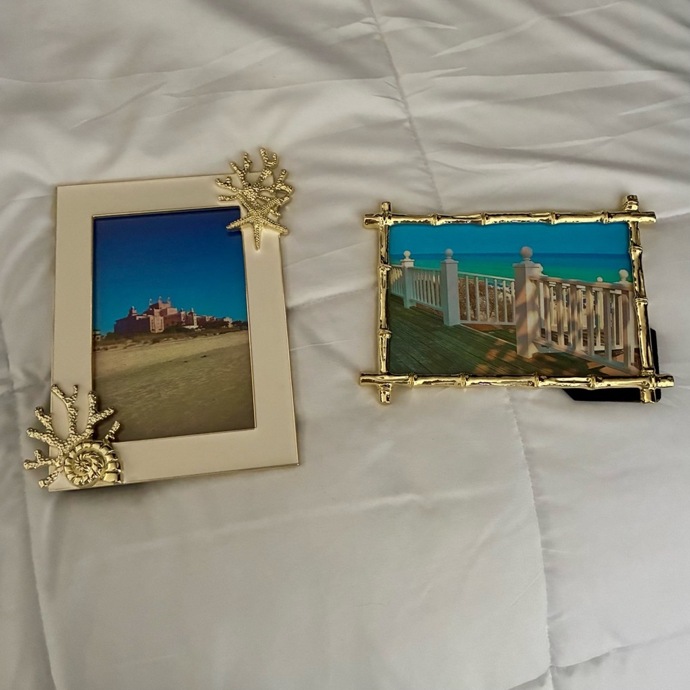 Lilly Pulitzer Gold and White Picture Frame Set